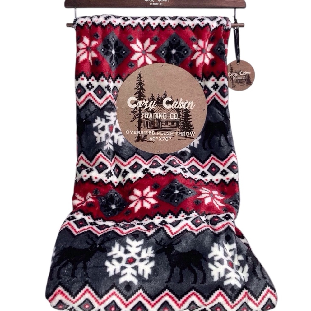 Holiday Winter Nordic Style Plush Throw Blanket NEW